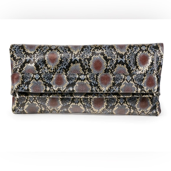 COFI Leathers Mollie Cross-Body Clutch Rattlesnake Gold (no strap) - Picture 1 of 10